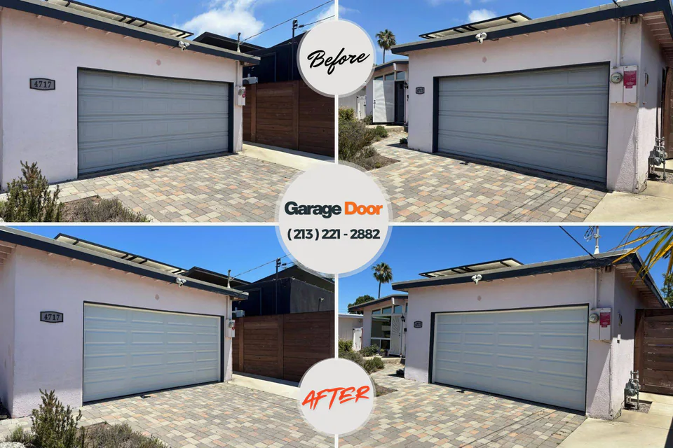 Before and after: garage door repair Marion Center, MA